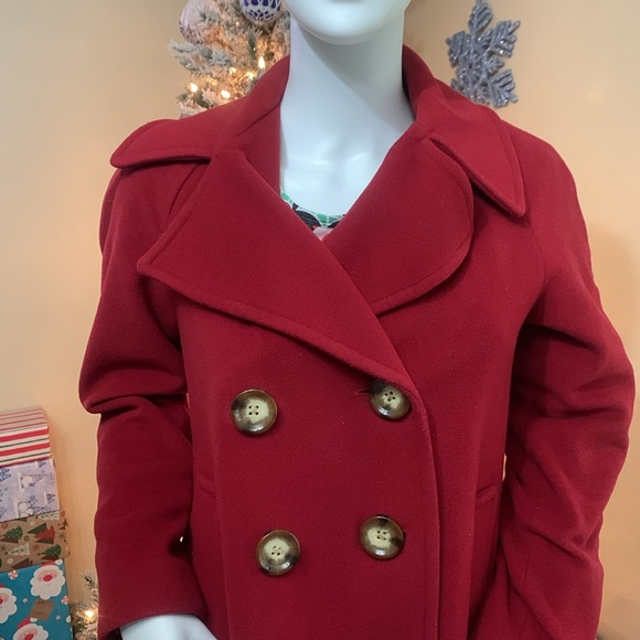 Michael Kors red pea coat woman’s size 2P 311 - Picture 2 of 7